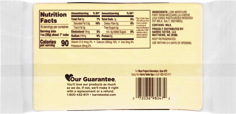 slide 3 of 6, Harris Teeter™ Mozzarella Cheese, 16 oz