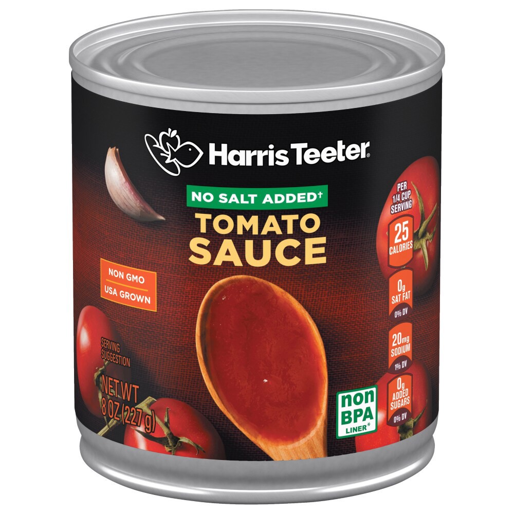slide 2 of 3, Harris Teeter Tomato Sauce - No Salt Added, 8 oz
