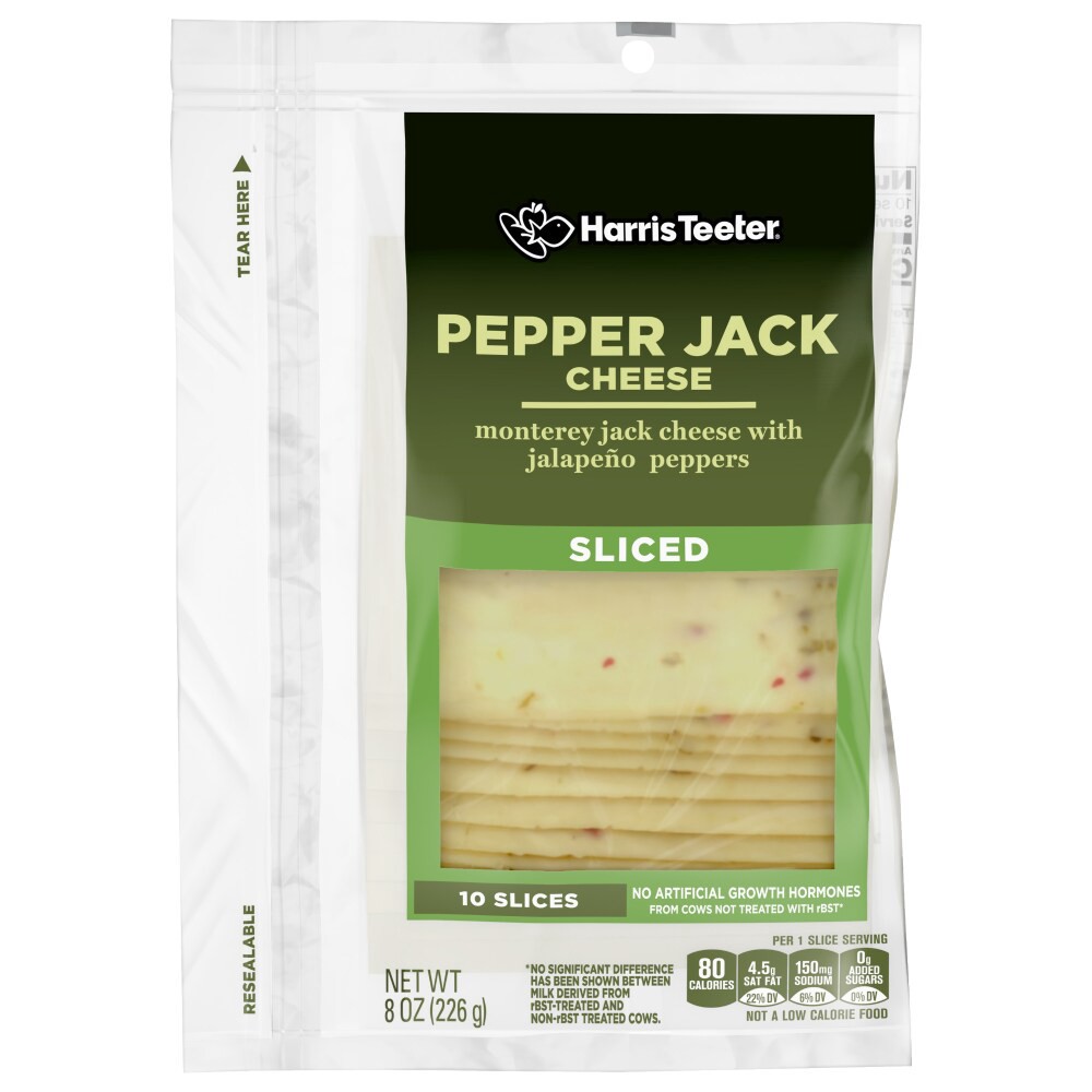 slide 4 of 6, Harris Teeter™ Sliced Pepper Jack Cheese - 8 Ounces, 8 oz