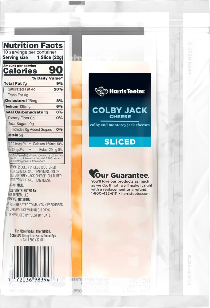 slide 3 of 6, Harris Teeter Sliced Colby Jack Cheese, 8 oz