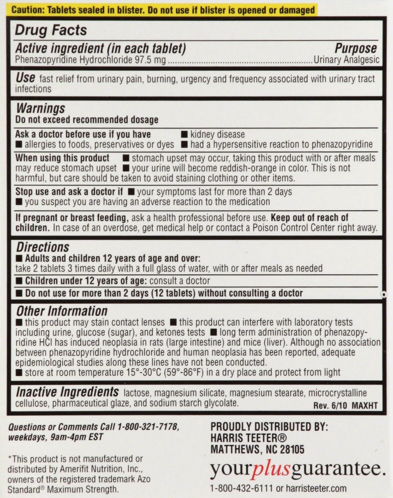 slide 3 of 3, Harris Teeter Urinary Pain Relief, 12 ct