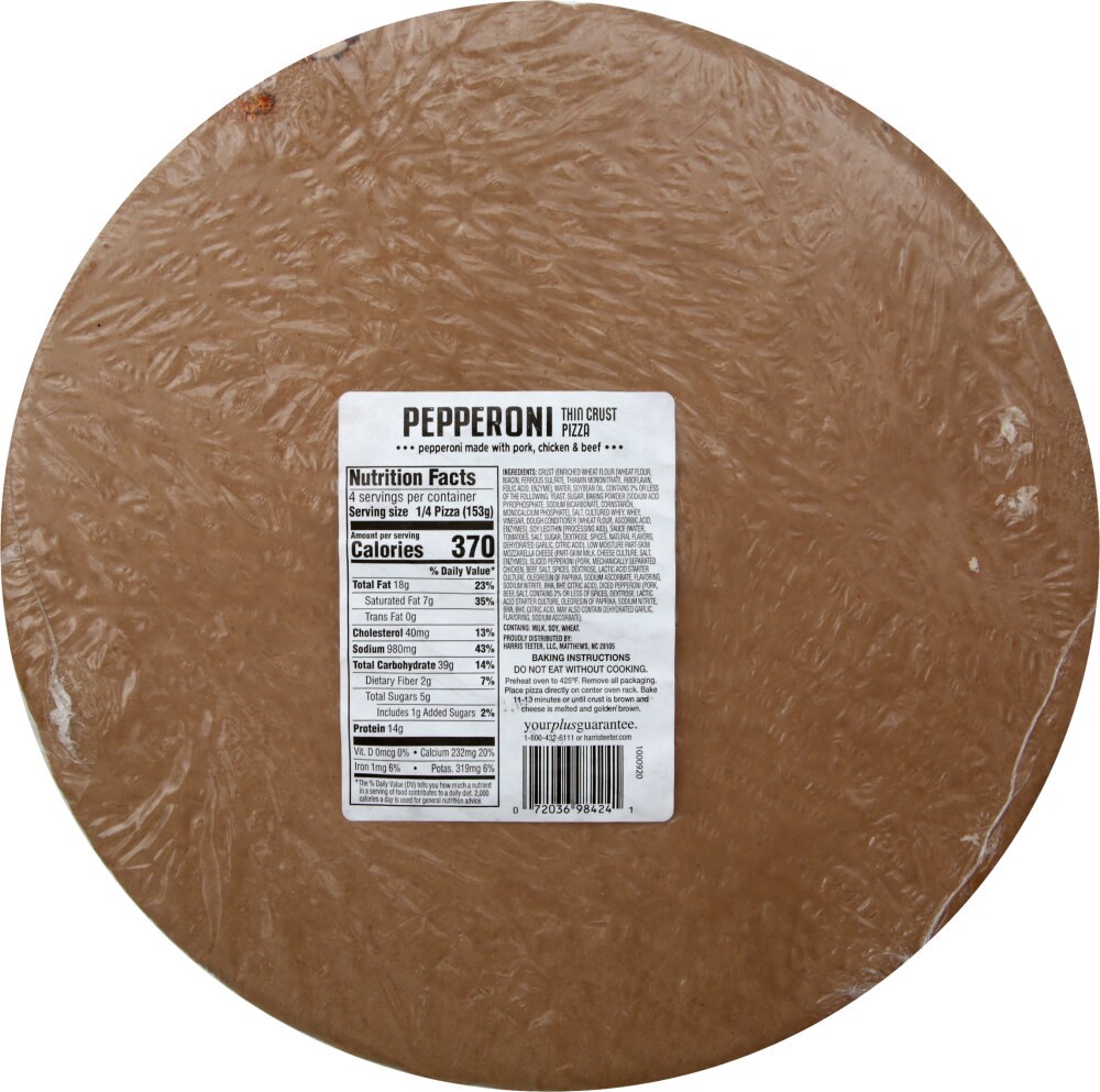 slide 2 of 6, Harris Teeter Thin Crust Pepperoni Pizza, 21.6 oz