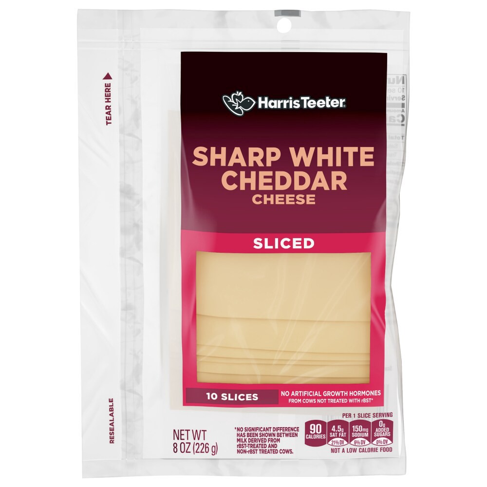 slide 5 of 6, Harris Teeter Sliced Sharp Cheddar Cheese, 8 oz