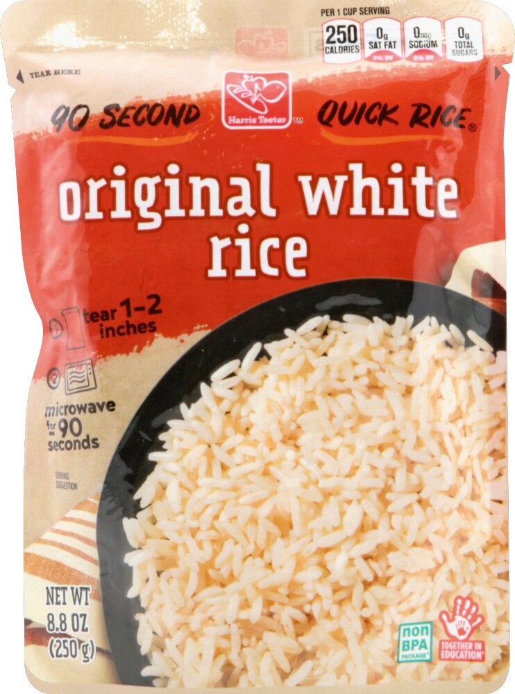 slide 1 of 1, Harris Teeter Quick Rice Microwave Rice - White, 8.8 oz