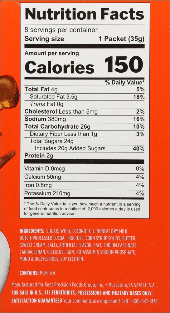 slide 3 of 4, Reese's Candy Shop™ Cocoa REESE’S Peanut Butter Cup Cocoa Mix - 8 Ct., 1.25 Oz. packets, 8 ct