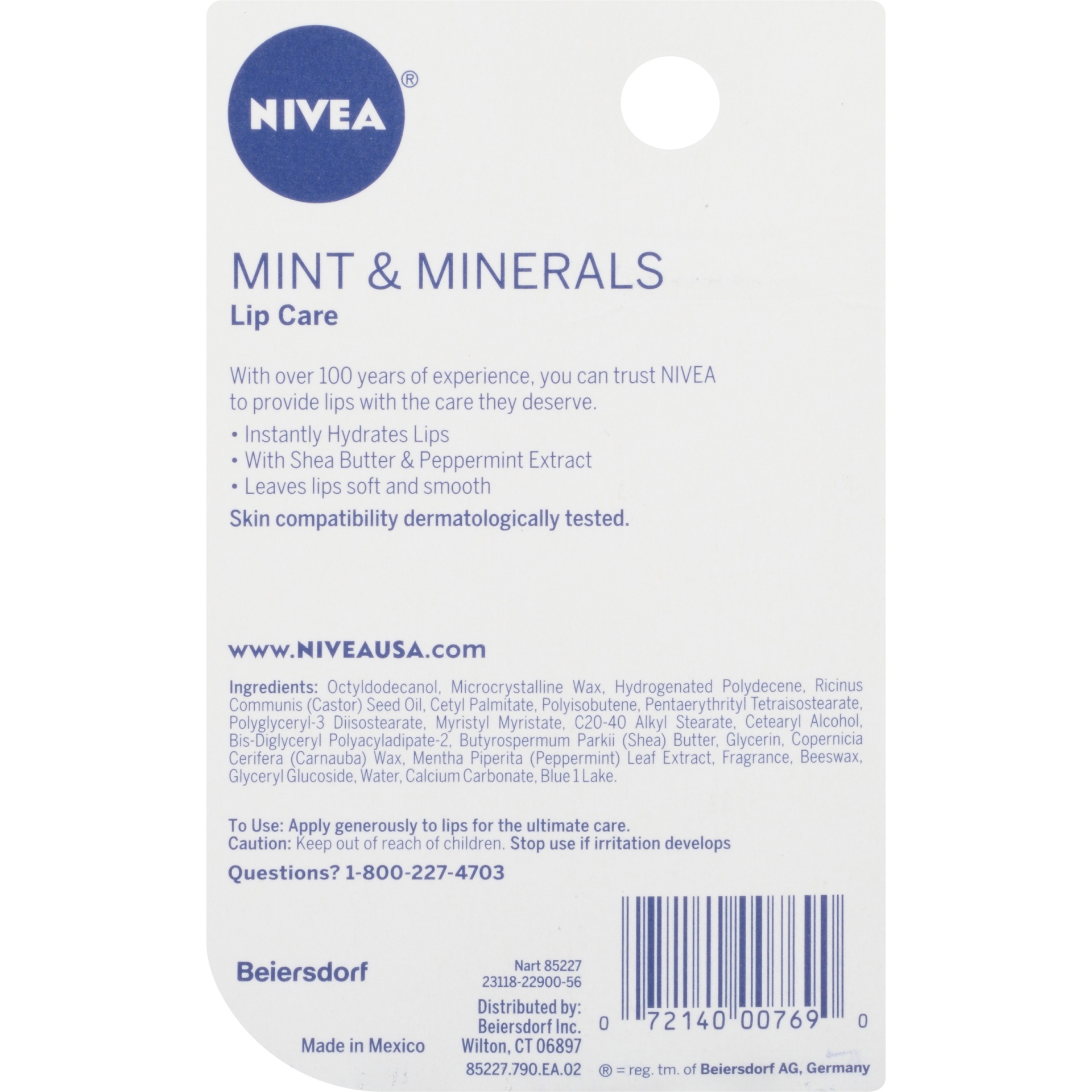 slide 3 of 5, Nivea Mint & Minerals Lip Care, 0.17 oz