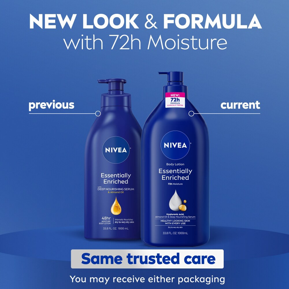 slide 2 of 6, Nivea Essentially Enriched Body Lotion Value Size 33.8 fl oz, 33.8 fl oz
