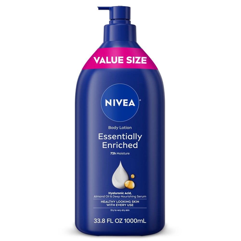 slide 4 of 6, Nivea Essentially Enriched Body Lotion Value Size 33.8 fl oz, 33.8 fl oz
