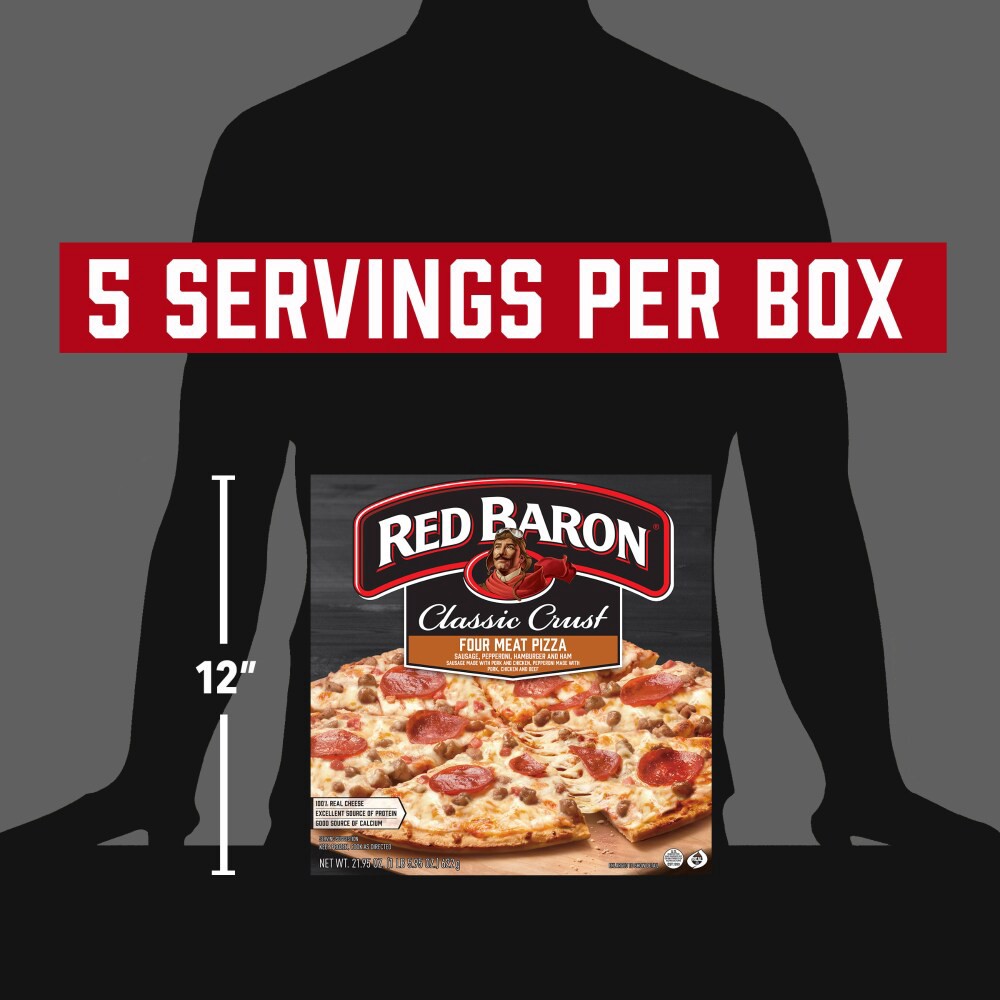 slide 3 of 6, Red Baron Classic Crust Four Meat Pizza 21.95 oz, 21.95 oz