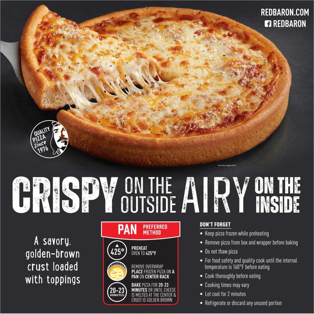 slide 3 of 3, Red Baron Fully Loaded Five Cheese Frozen Pizza - 27.13oz, 27.13 oz