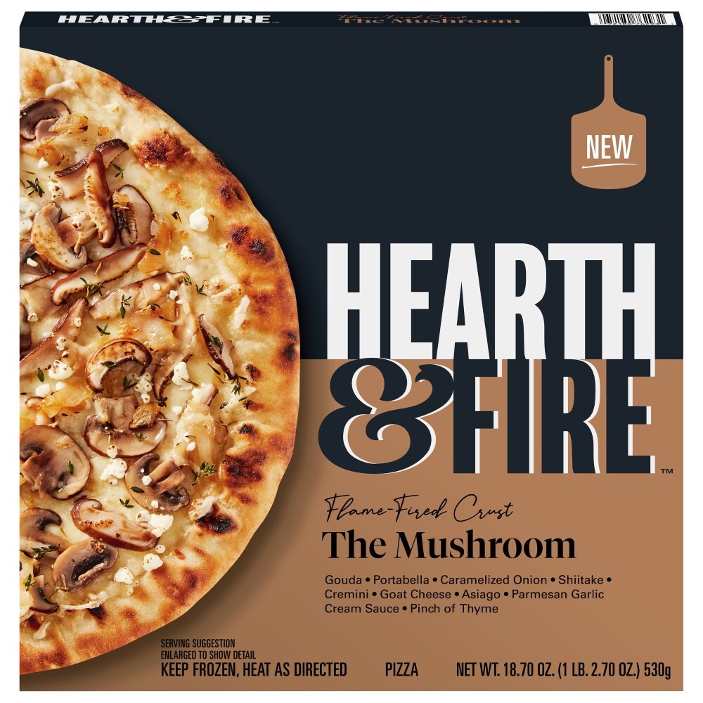 slide 1 of 2, Hearth & Fire Mushroom Frozen Pizza, 18.7 oz