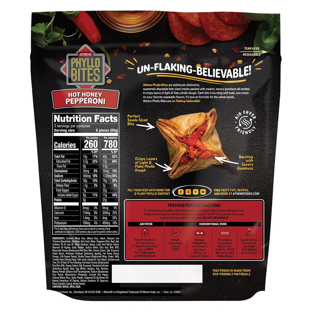slide 2 of 2, Athens Mini Bites Hot Honey Pepperoni, 8.4 oz