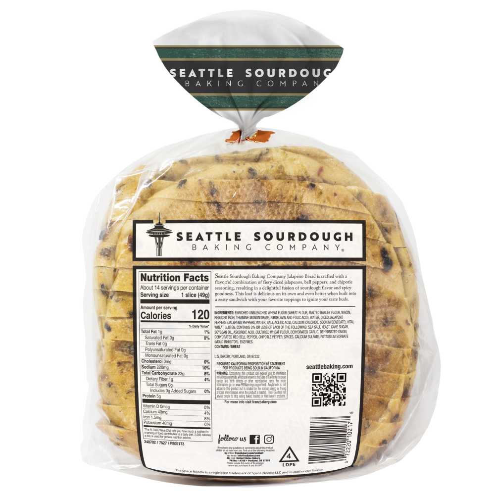 slide 2 of 2, Seattle Sourdough Baking Co.® Jalapeno Sourdough Bread, 24 oz