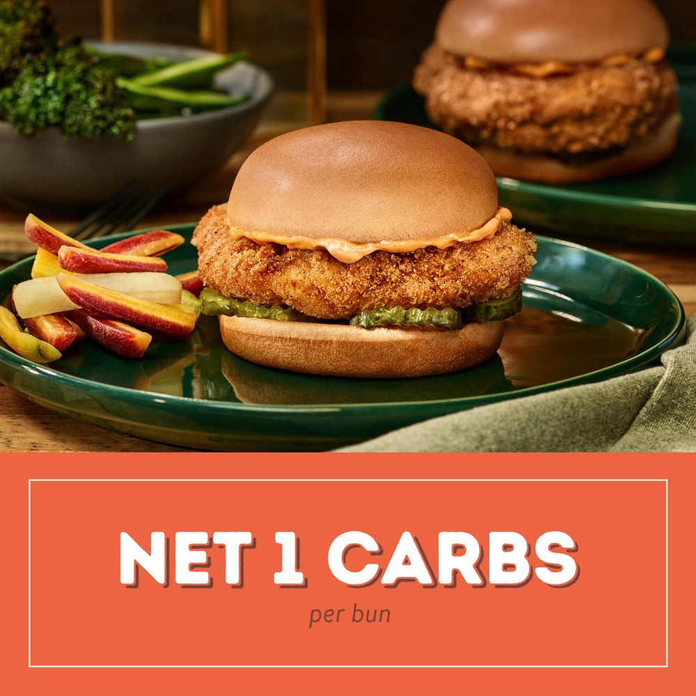 slide 4 of 5, Nature's Own Keto Soft White Burger Buns, 8 Count, 8 ct