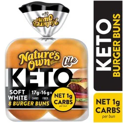 Nature's Own Keto Soft White Burger Buns, 8 Count