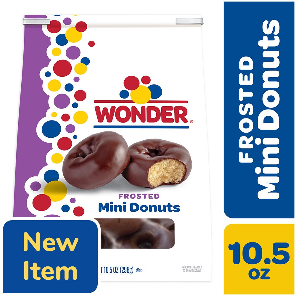 slide 3 of 6, Wonder Frosted Mini Donuts, Shareable Frosted Donuts, 10.5 oz Bag, 10.5 oz