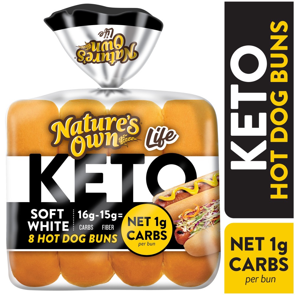 slide 3 of 6, Nature's Own Keto Hot Dog Buns 12 Ounces, 12 oz