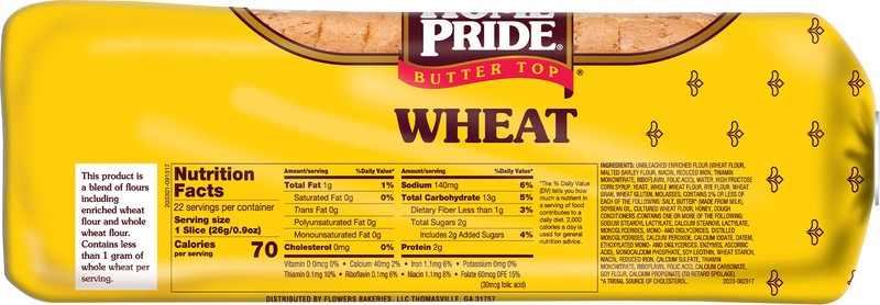 slide 2 of 5, Home Pride Butter Top Enriched Wheat Bread, Sliced Sandwich Bread, 20 oz Loaf, 20 oz