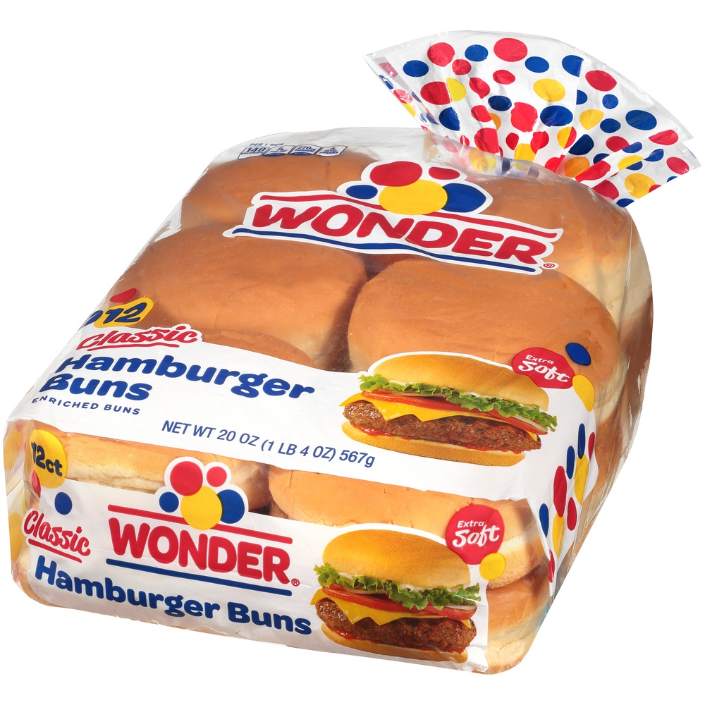 slide 4 of 8, Wonder Extra Soft Classic Hamburger Buns 12 ea, 12 ct