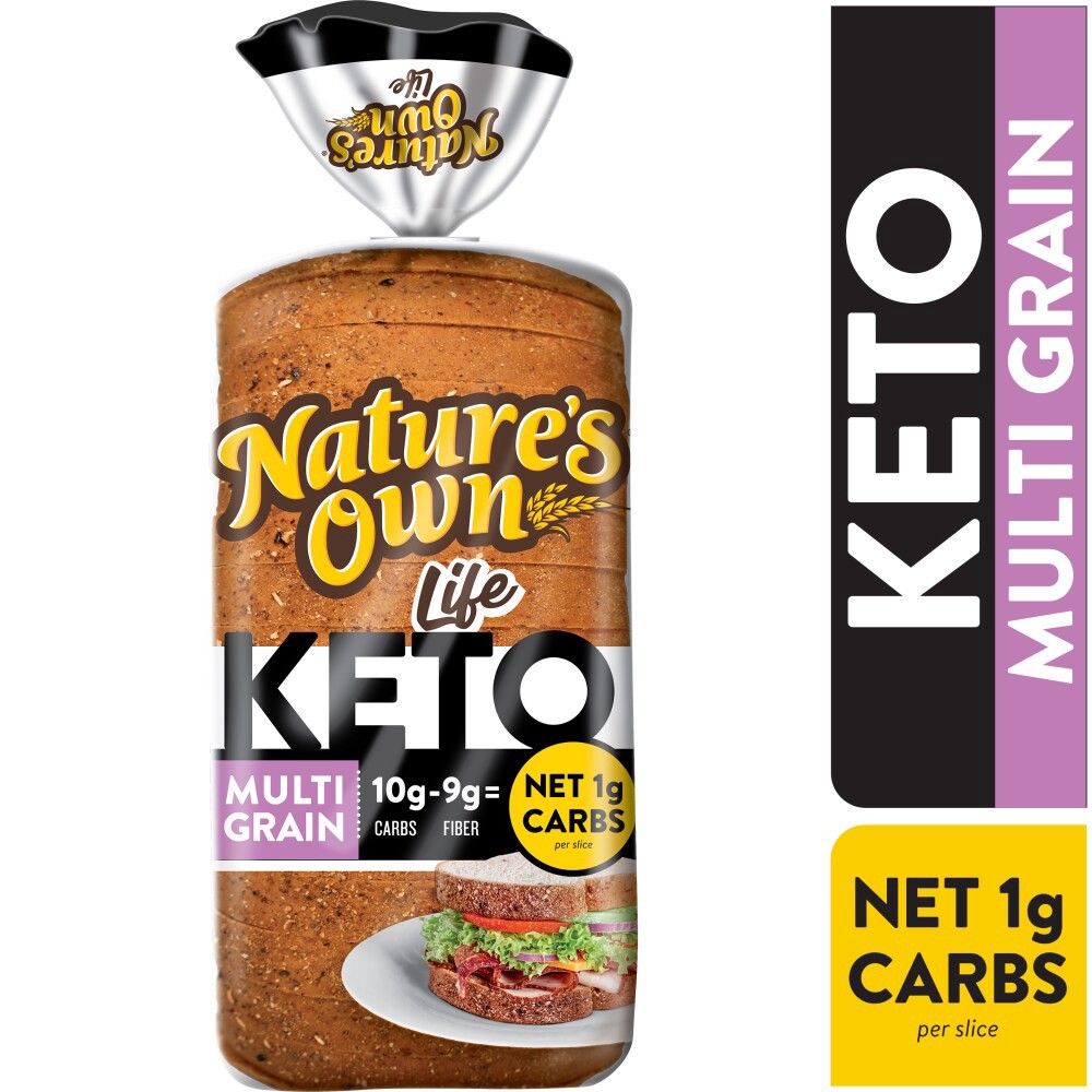 slide 2 of 6, Nature's Own Life Keto Multigrain Bread, Net 1 Carb Sliced Multigrain Keto Bread, 16 oz Loaf, 16 oz