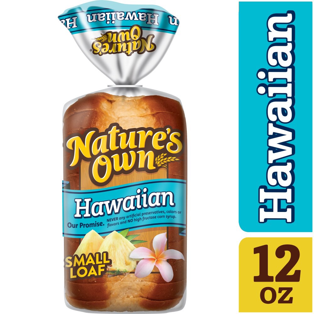 slide 3 of 6, Nature's Own Hawaiian, Small Loaf Size, Sliced Hawaiian Bread, 12 oz Loaf, 12 oz