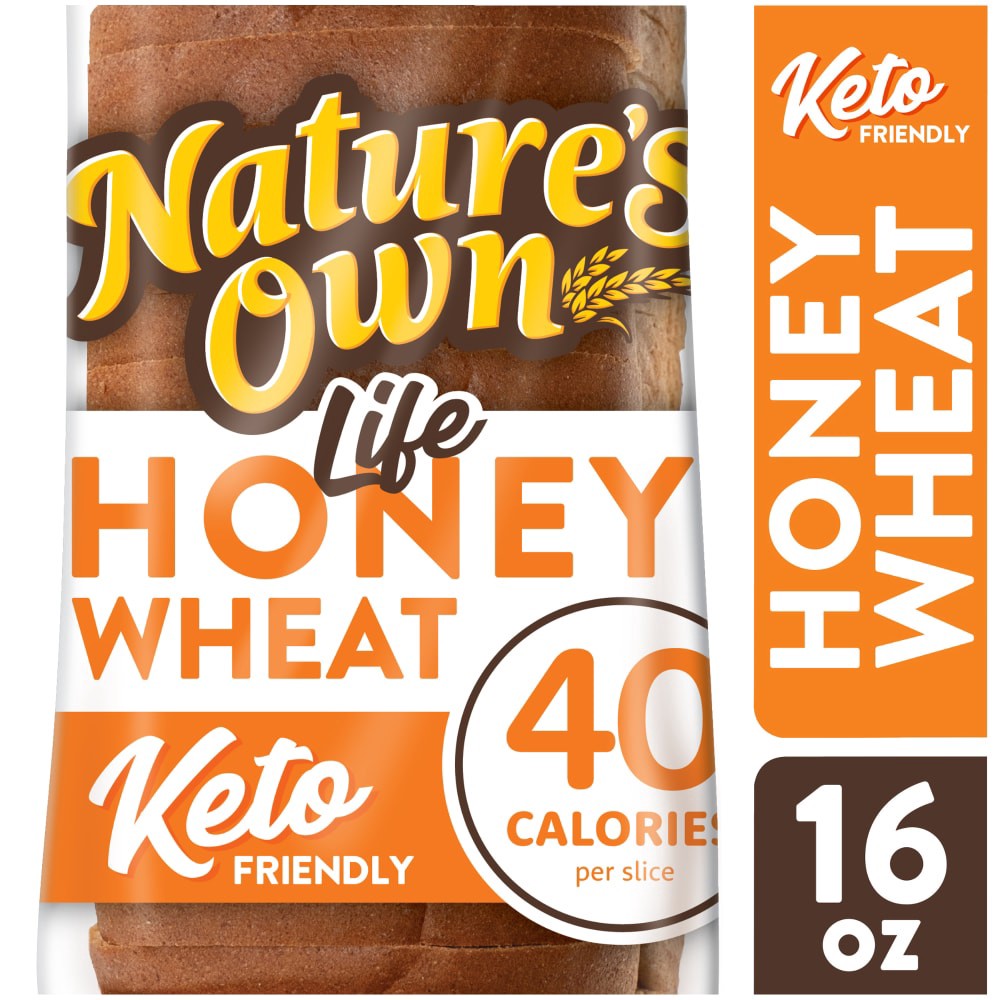slide 5 of 6, Nature's Own Nature’s Own Life Honey Wheat, 40 Calories per Slice Keto Friendly Sandwich Bread, 16 oz Loaf, 16 oz
