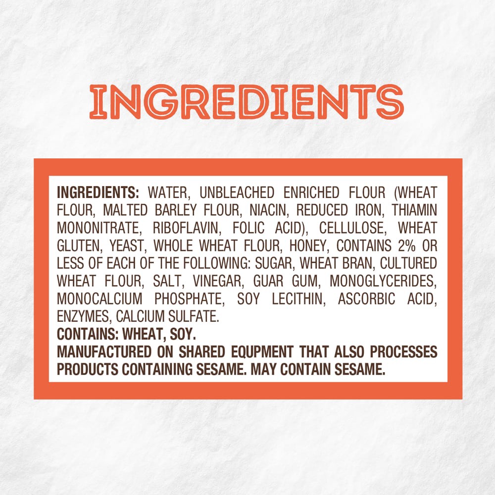 slide 6 of 6, Nature's Own Nature’s Own Life Honey Wheat, 40 Calories per Slice Keto Friendly Sandwich Bread, 16 oz Loaf, 16 oz