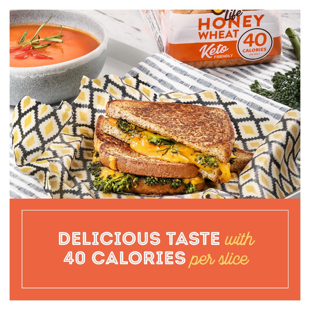 slide 3 of 6, Nature's Own Nature’s Own Life Honey Wheat, 40 Calories per Slice Keto Friendly Sandwich Bread, 16 oz Loaf, 16 oz