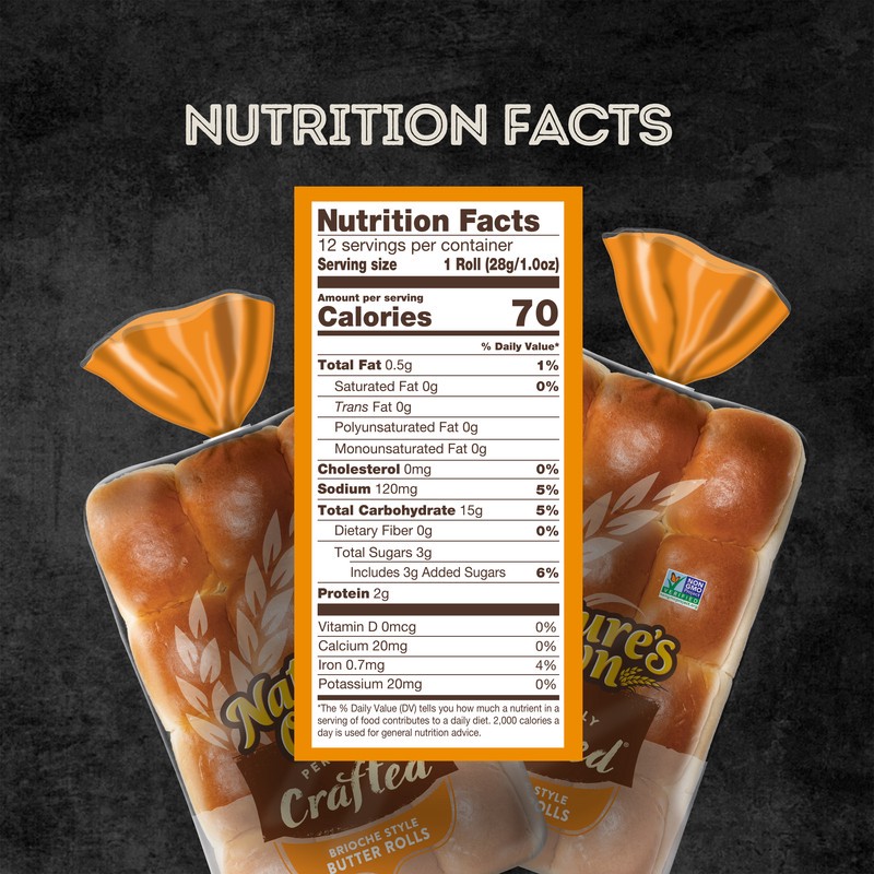 slide 3 of 5, Nature's Own Perfectly Crafted Brioche Style Butter Rolls 12 ea, 12 ct