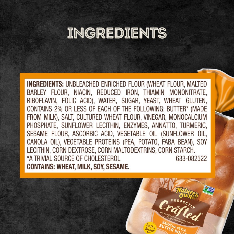 slide 5 of 5, Nature's Own Perfectly Crafted Brioche Style Butter Rolls 12 ea, 12 ct