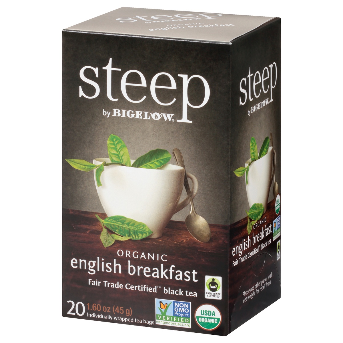 slide 3 of 9, Bigelow steep Organic English Breakfast Fair Trade Certified Black Tea Bags, 20 ct