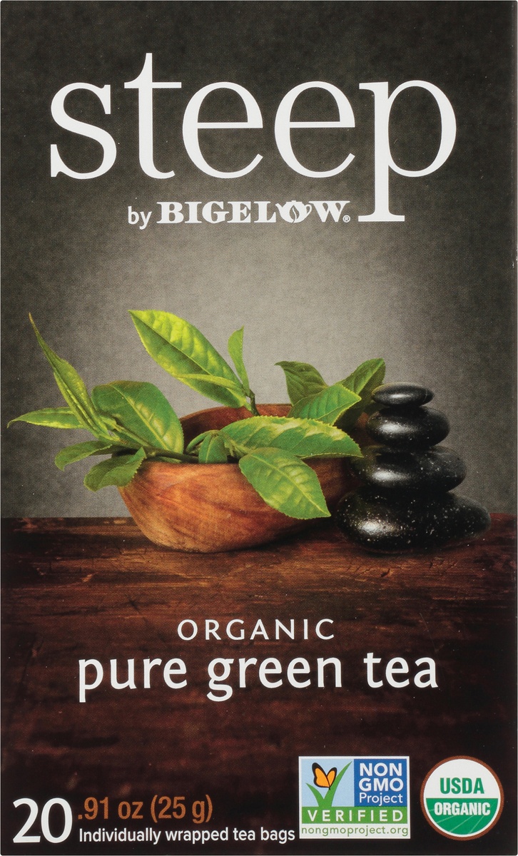 slide 7 of 8, Bigelow steep Organic Pure Green Tea, 20 ct