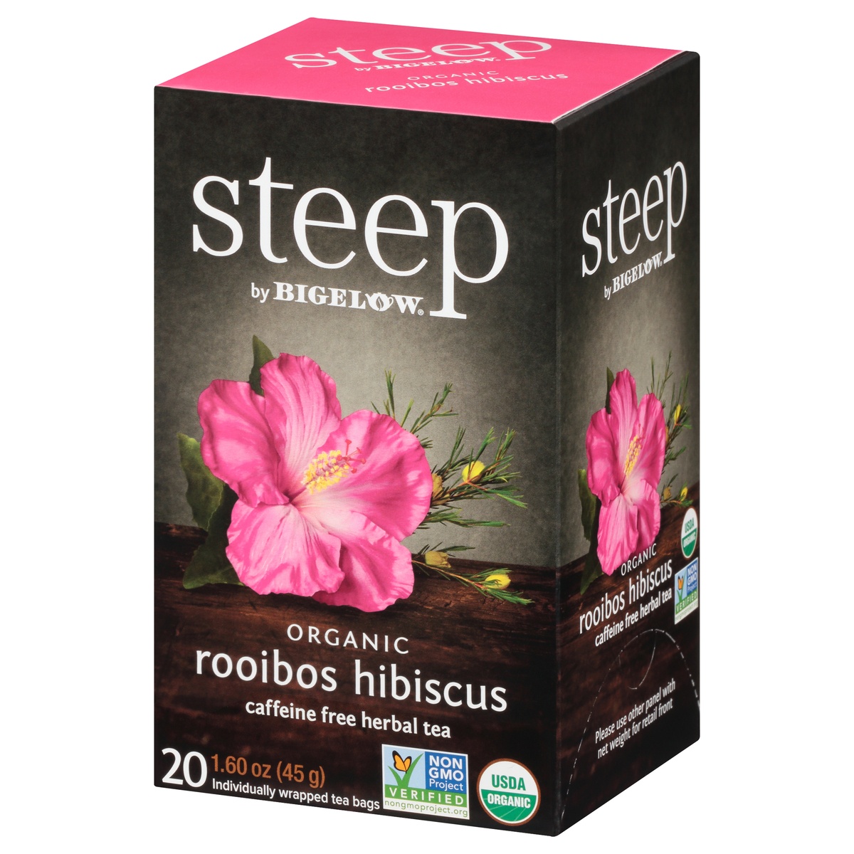 slide 3 of 9, Bigelow steep Organic Rooibos Hibiscus Tea, 20 ct