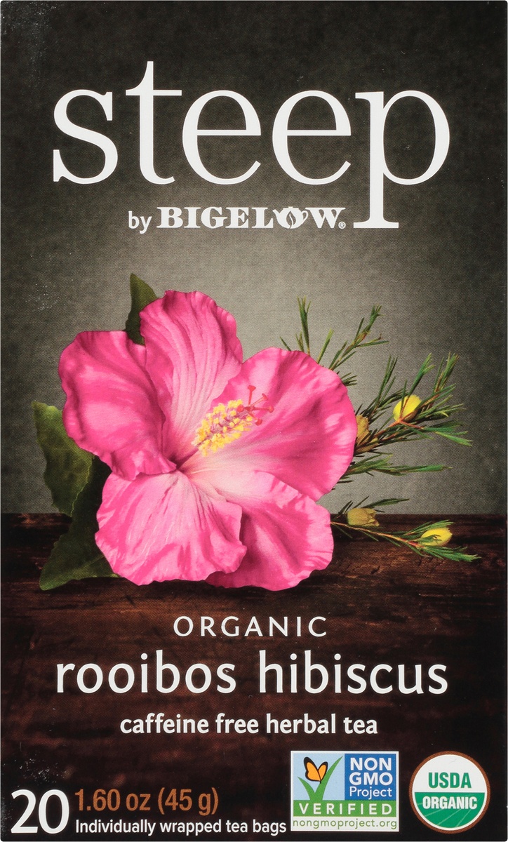 slide 8 of 9, Bigelow steep Organic Rooibos Hibiscus Tea, 20 ct