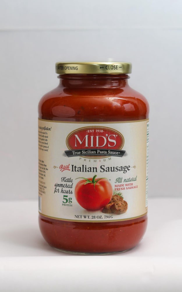 slide 1 of 1, Mid's Italian Sausage True Sicilian Pasta Sauce, 28 oz