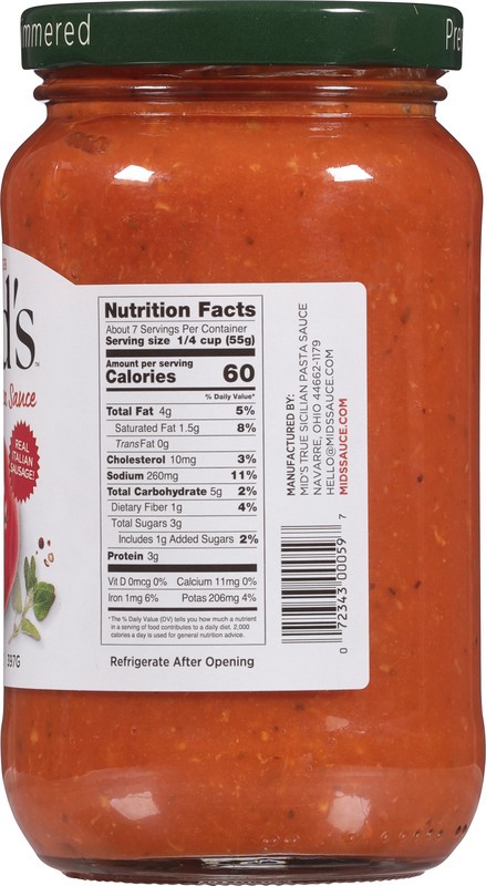 slide 4 of 5, Mid's Sausage Pizza Sauce 14 oz, 14 oz