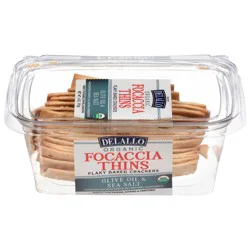 DeLallo Organic Flaky Baked Olive Oil & Sea Salt Focaccia Thins
