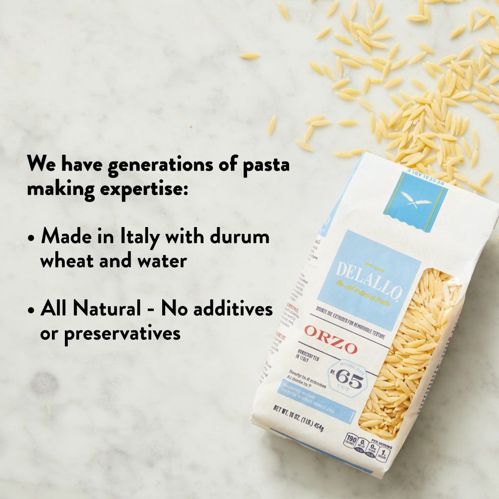 slide 2 of 5, DeLallo No. 65 Cut Orzo Artisanal Pasta,16 oz, 16 oz