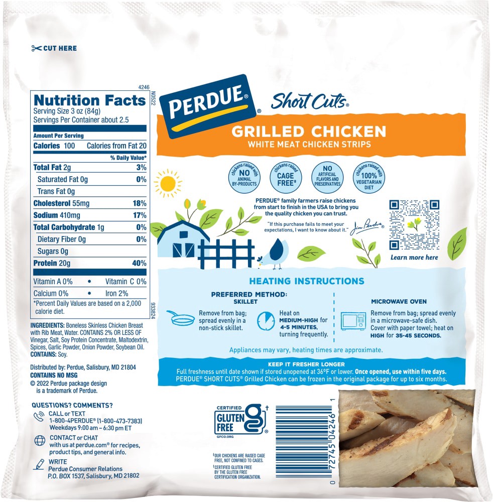 slide 3 of 6, Perdue® Short Cuts® grilled chicken, 8 oz