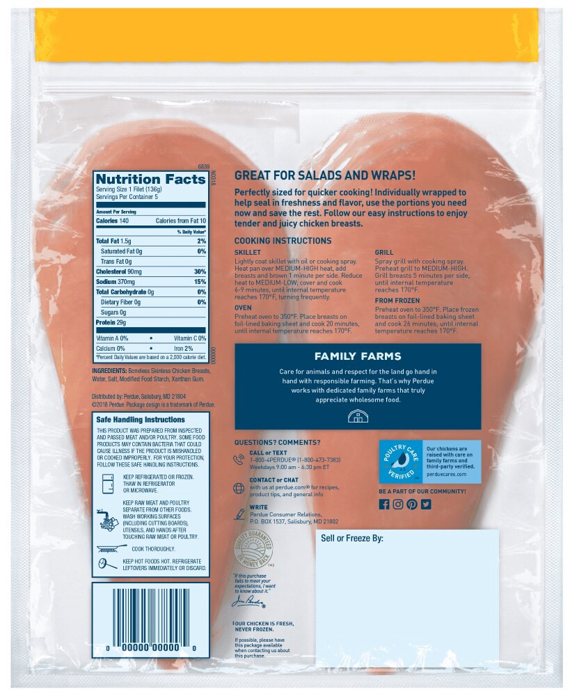 slide 3 of 6, PERDUE PERFECT PORTIONS Boneless Skinless Chicken Breasts, 1.5 lb