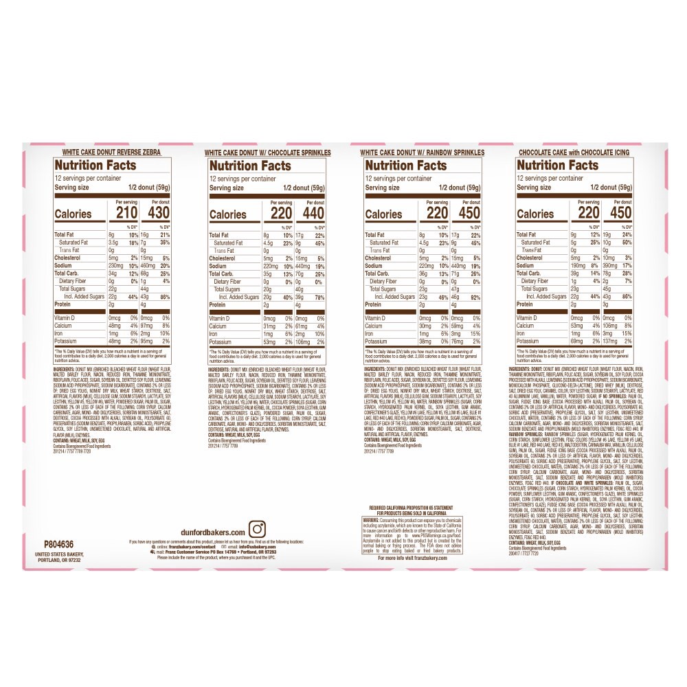 slide 3 of 3, Dunford White Cake Assorted Donut, 6 ct