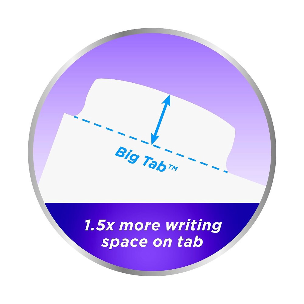 slide 6 of 6, Avery Big Tab Write & Erase Durable Plastic Dividers, 8 1/2'' X 11'', Multicolor, 8-Tab, 1 ct