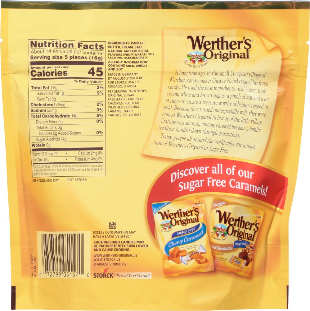 slide 3 of 6, Werther's Original Werthers Original Hard Sugar Free Caramel Candy, 7.7 Oz, 7.7 oz