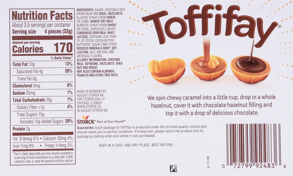 slide 5 of 5, Toffifay Chocolate Candy 15 Each, 15 ct