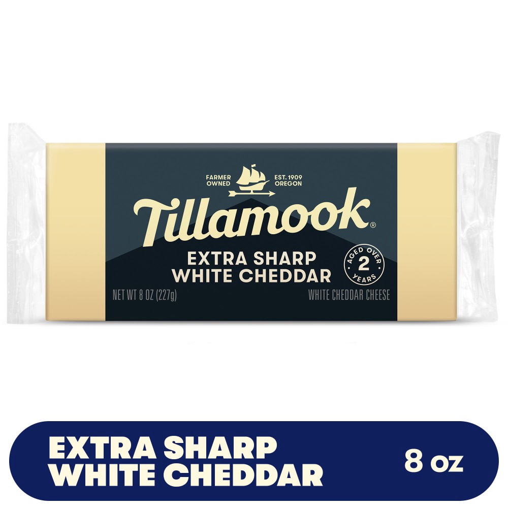 slide 3 of 6, Tillamook White Cheddar Extra Sharp Cheese 8 oz, 8 oz