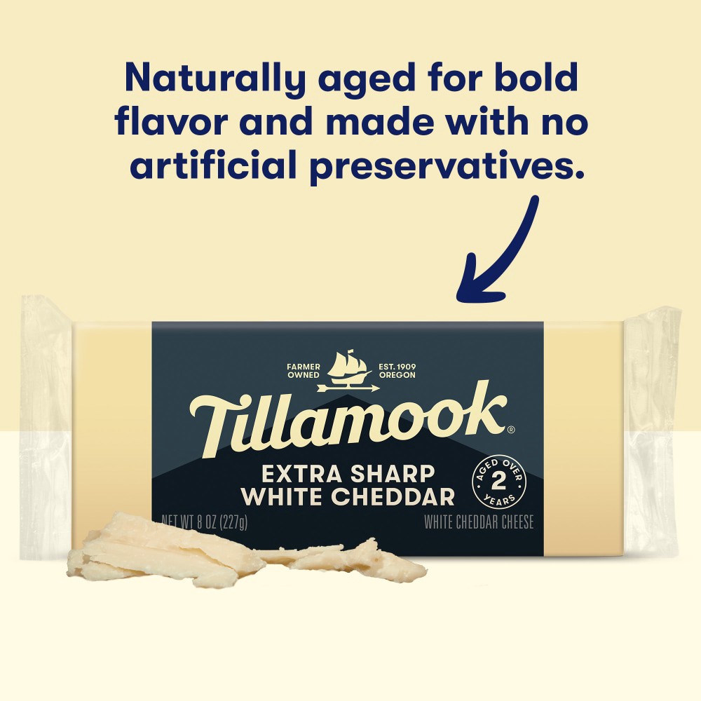slide 4 of 6, Tillamook White Cheddar Extra Sharp Cheese 8 oz, 8 oz
