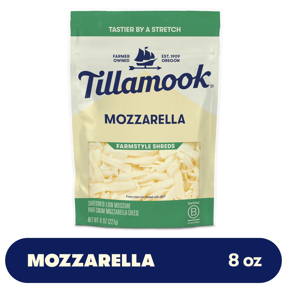 slide 5 of 6, Tillamook Farmstyle Shreds Mozzarella Cheese 8 oz, 8 oz
