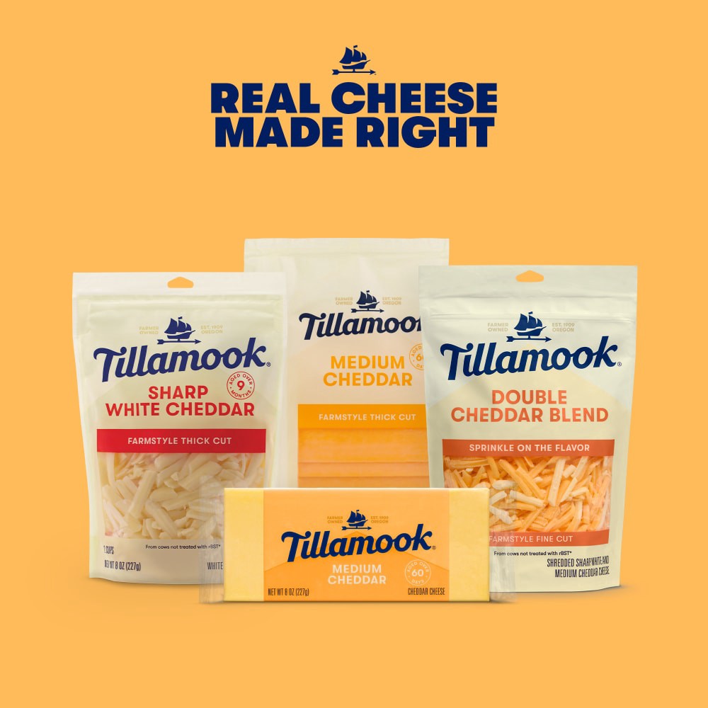 slide 2 of 6, Tillamook Double Cheddar Blend Farmstyle Fine Cut Shredded Cheese 8 oz, 8 oz