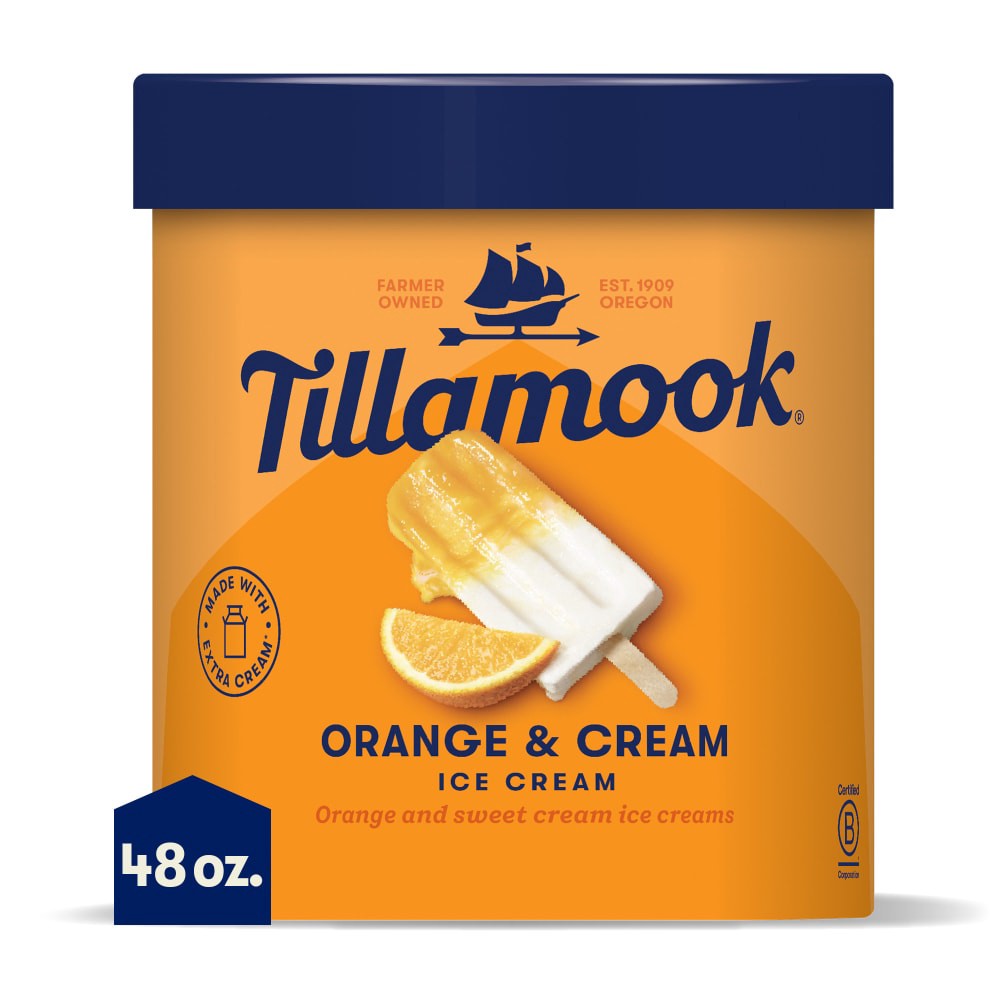 slide 2 of 6, Tillamook Orange & Cream Ice Cream 1.5 qt, 1.5 qt