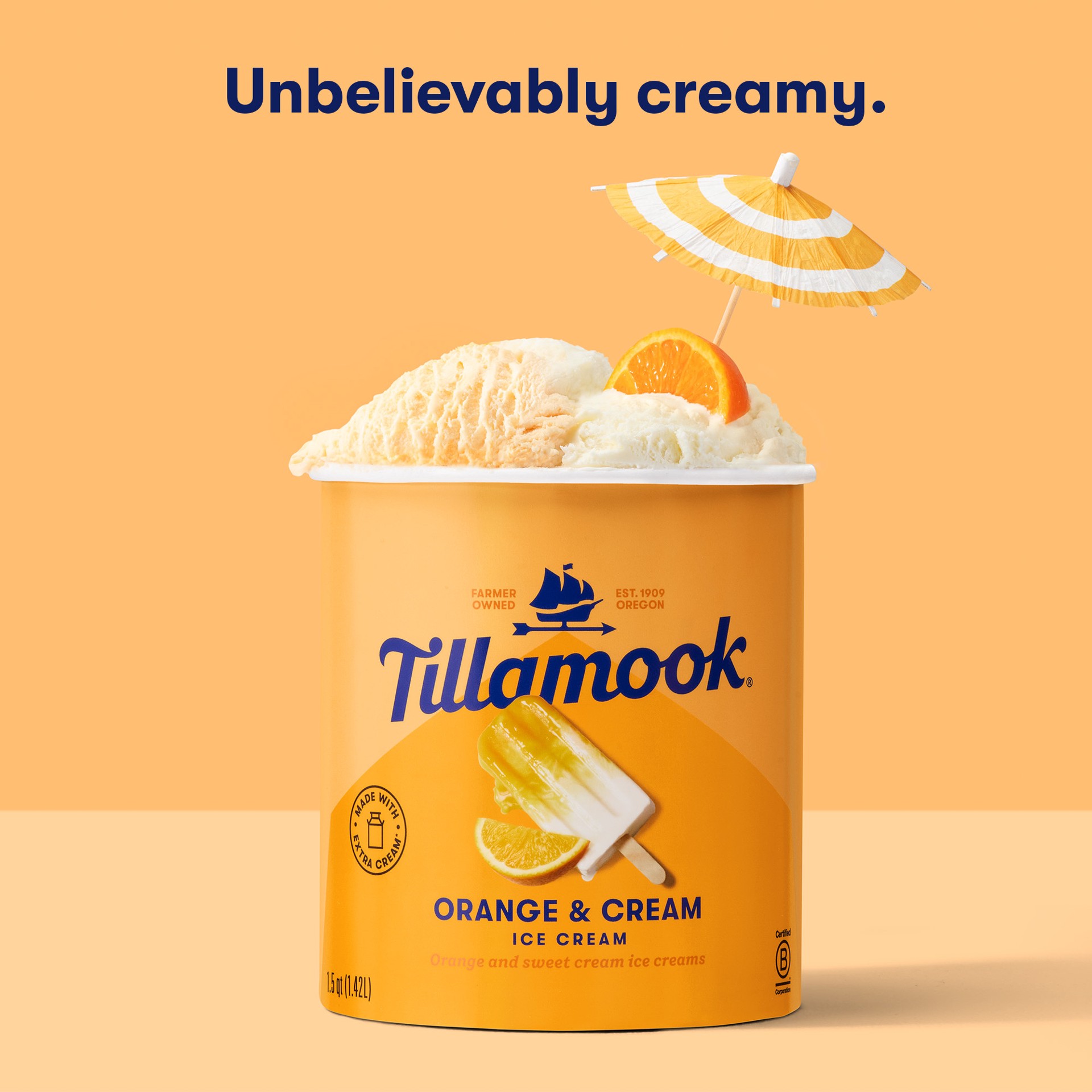 slide 5 of 6, Tillamook Orange & Cream Ice Cream 1.5 qt, 1.5 qt